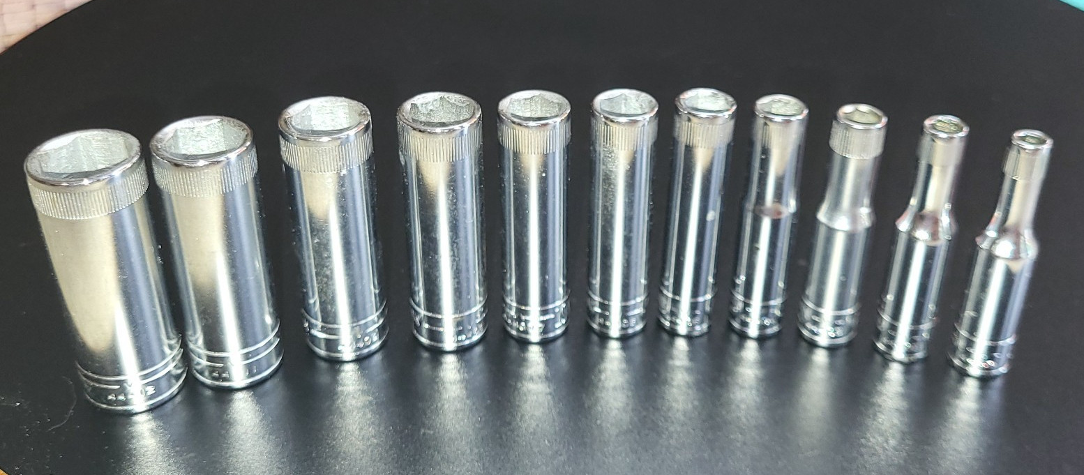 CRAFTSMAN METRIC 1/4″ Drive DEEP 6 Point Socket Set 11pcs 4-14mm -V- Series USA