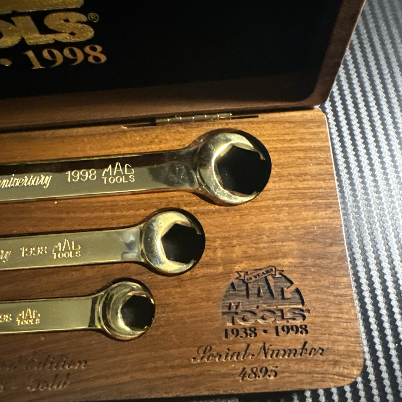 Mac Tools 1998 24K Gold Plated FLATE Nut Line Wrench Set 60th Anniversary #4895