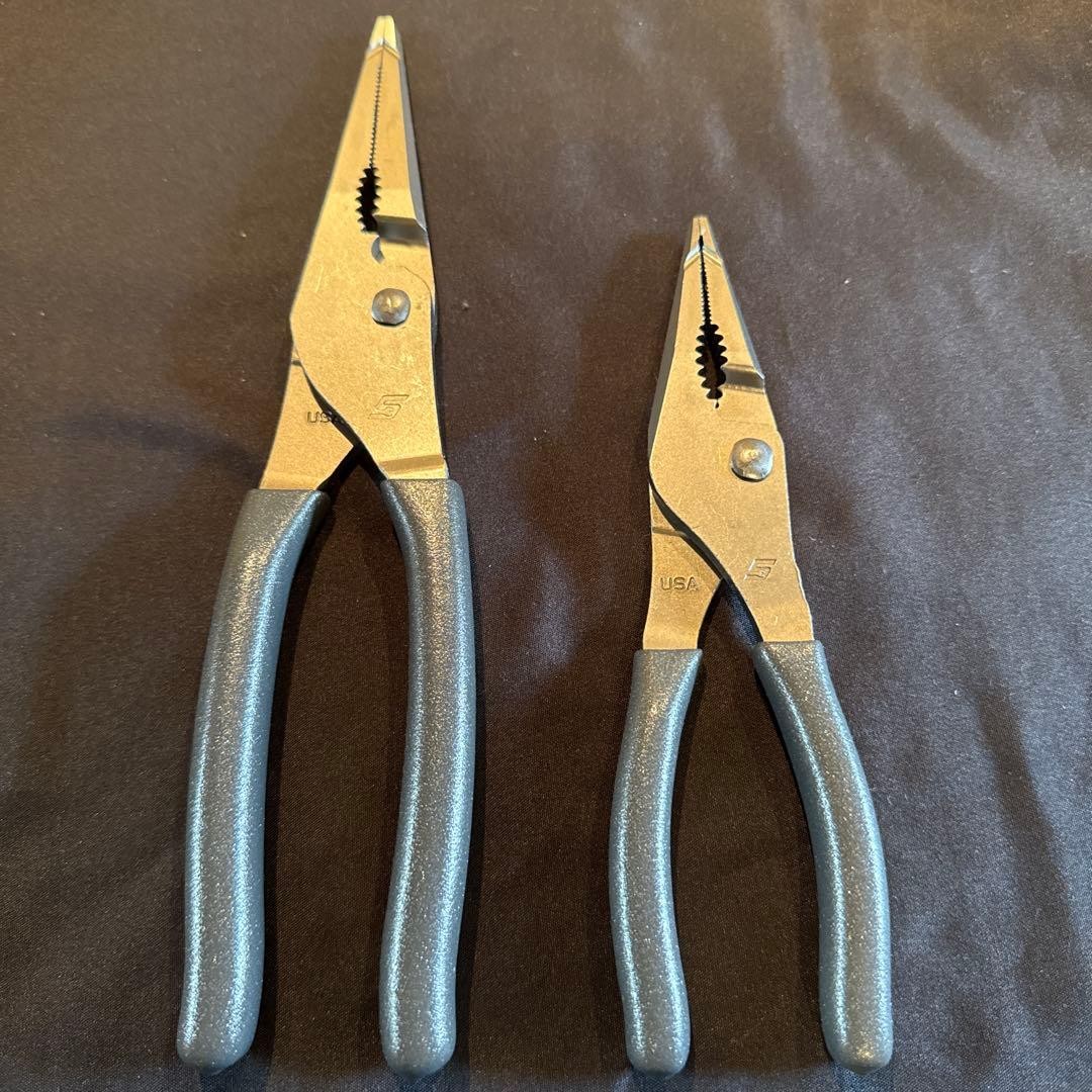 Snap On LN47ACF & LN46ACF Needle Nose/Slip-Joint Combination Orange Plier Set