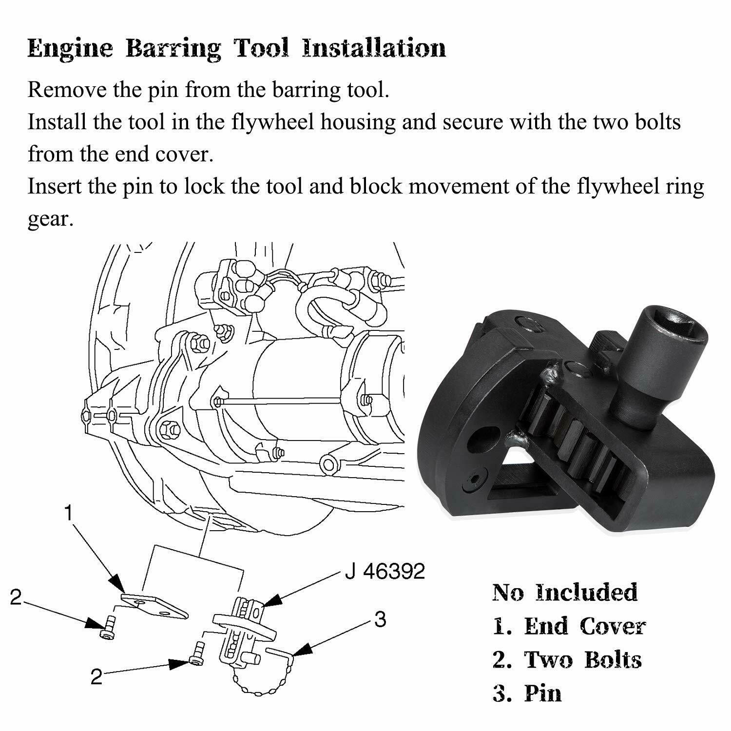 Engine Barring Tool For Detroit Diesel DD13 DD15 DD16 W470589046300/J-46392