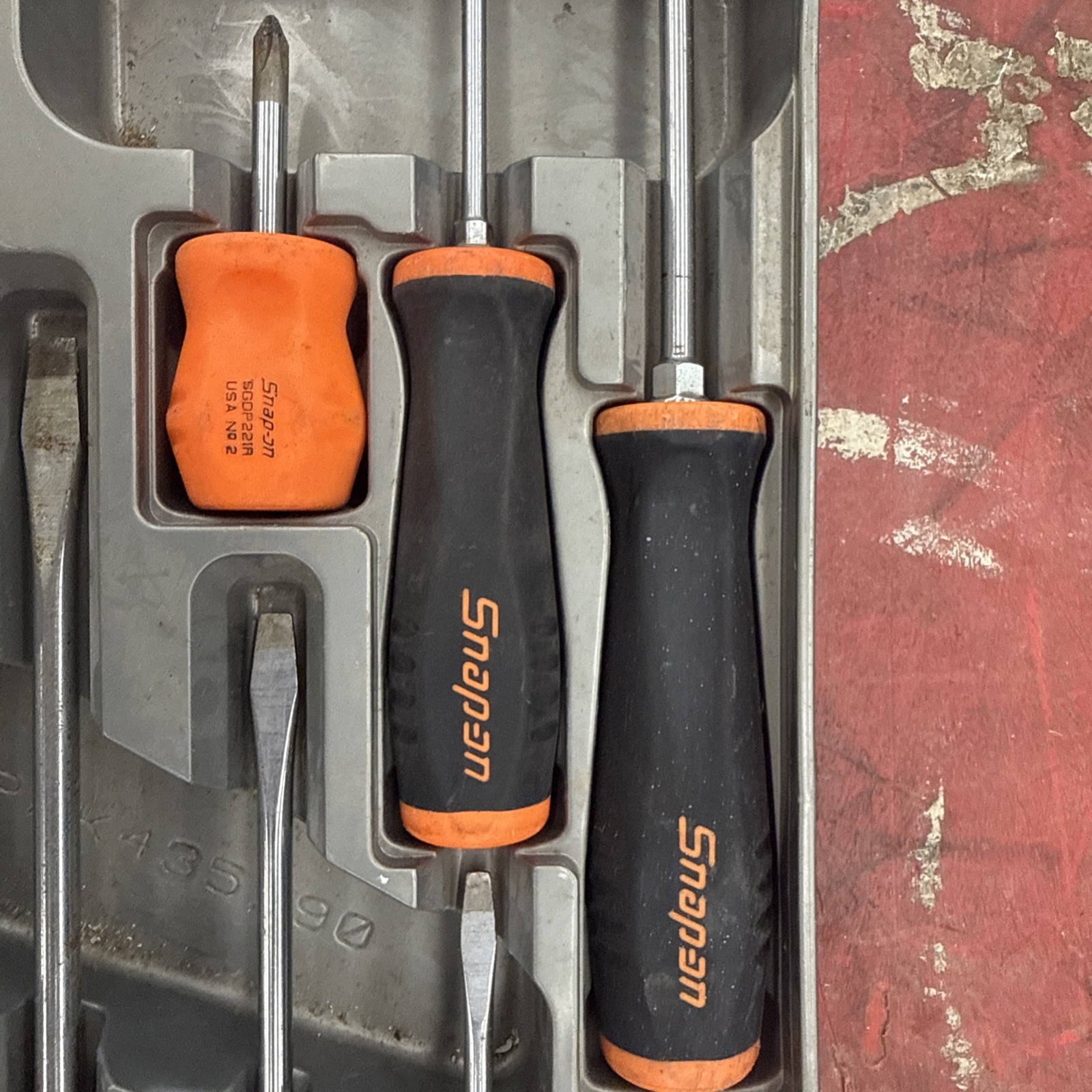 Snap-On Tools Orange Soft Grip Screwdriver Set 8 Pc Old Skool Handle