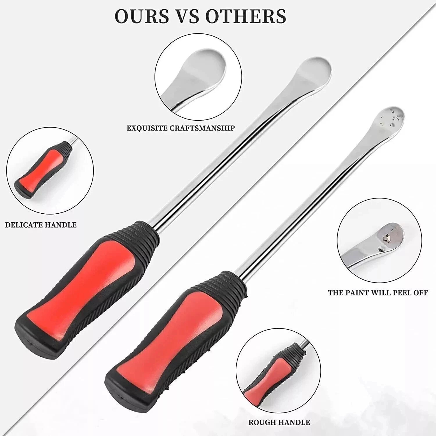 3x Steel Tire Spoon Lever Iron Kit Professional Motorcycle Tire Changing Tool