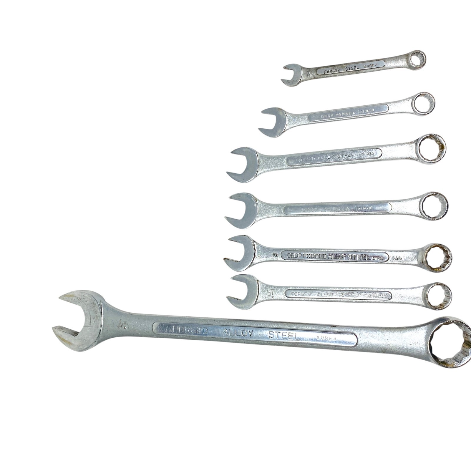 KAL And Mixed Brand Combination Wrench Lot Forged Alloy Steel Mixed SAE 7 Pcs