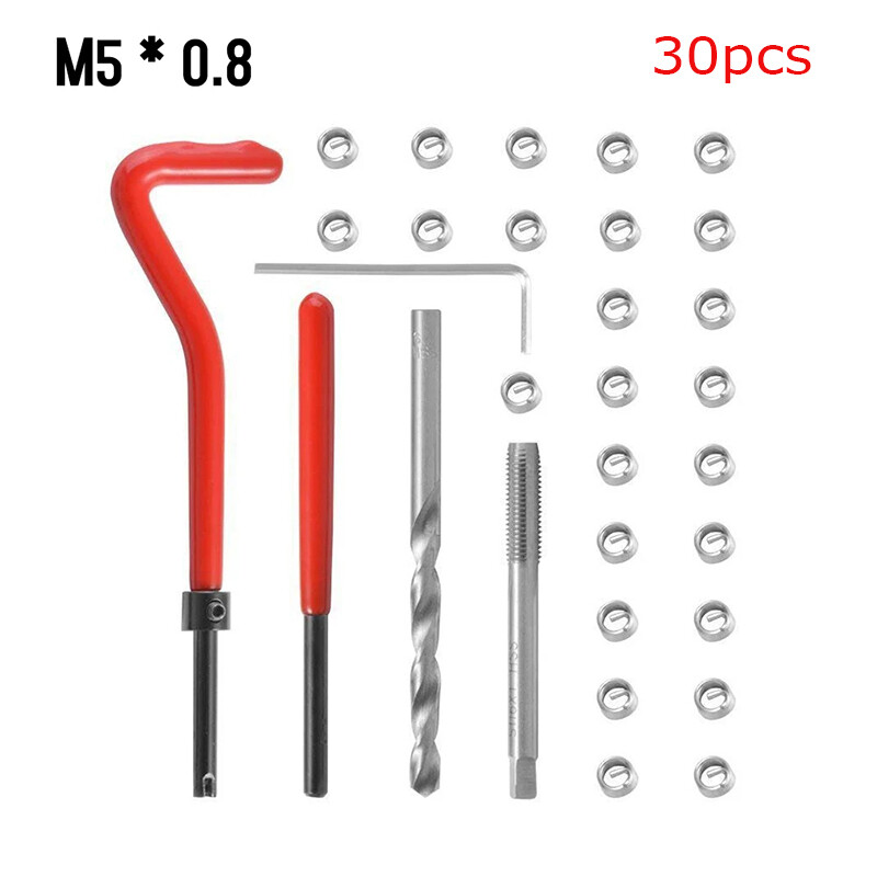 Car Pro Coil Tool Car Metric Thread Helicoil Repair Insert Kit M5/M6/M8/M10/M12