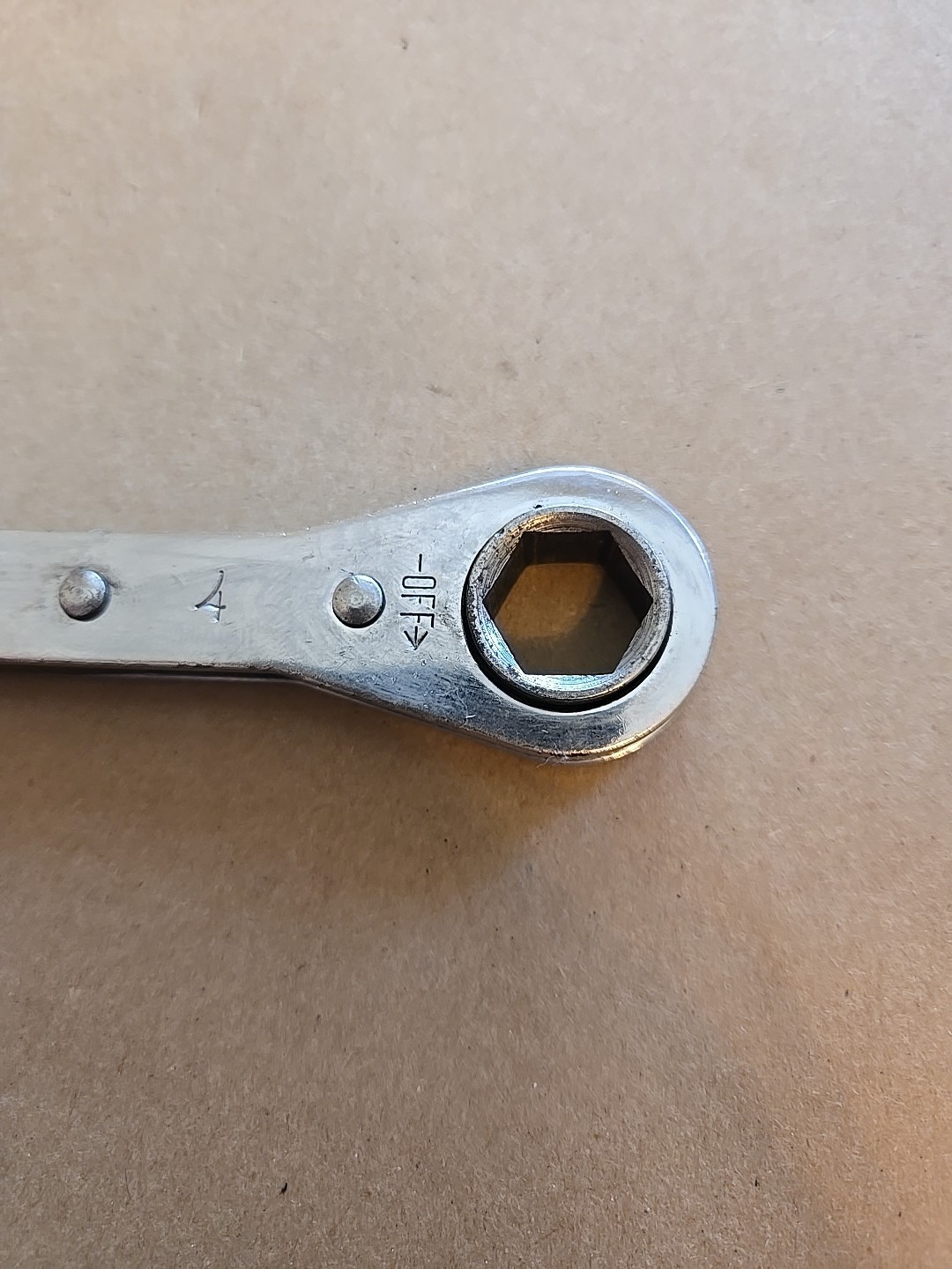 Mac Tools 13MM-14MM 6PT Metric Chrome Ratcheting Box Wrench USA RWM1314
