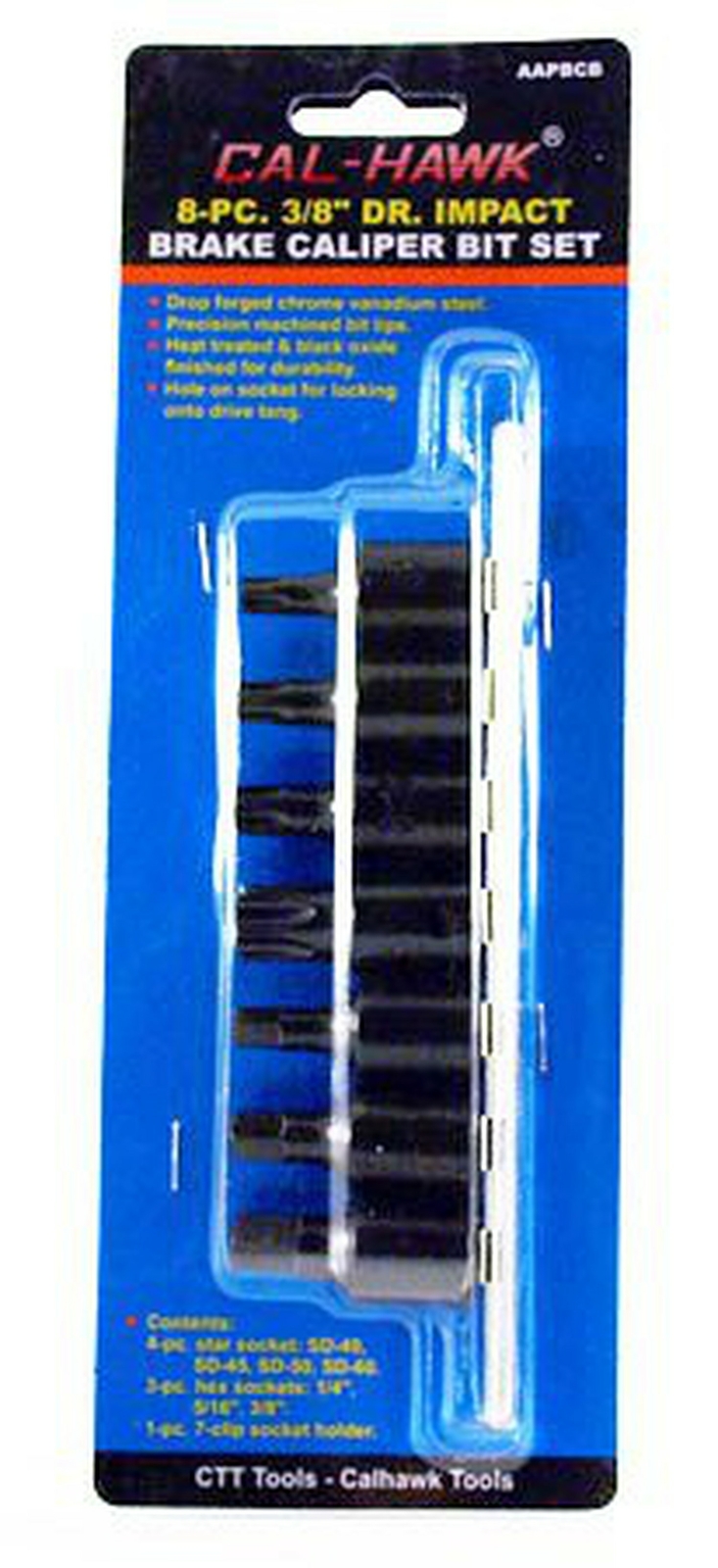 Cal Hawk Tools AAPBCB 3/8″ Drive Impact Brake Caliper Bit Set (8 Piece)