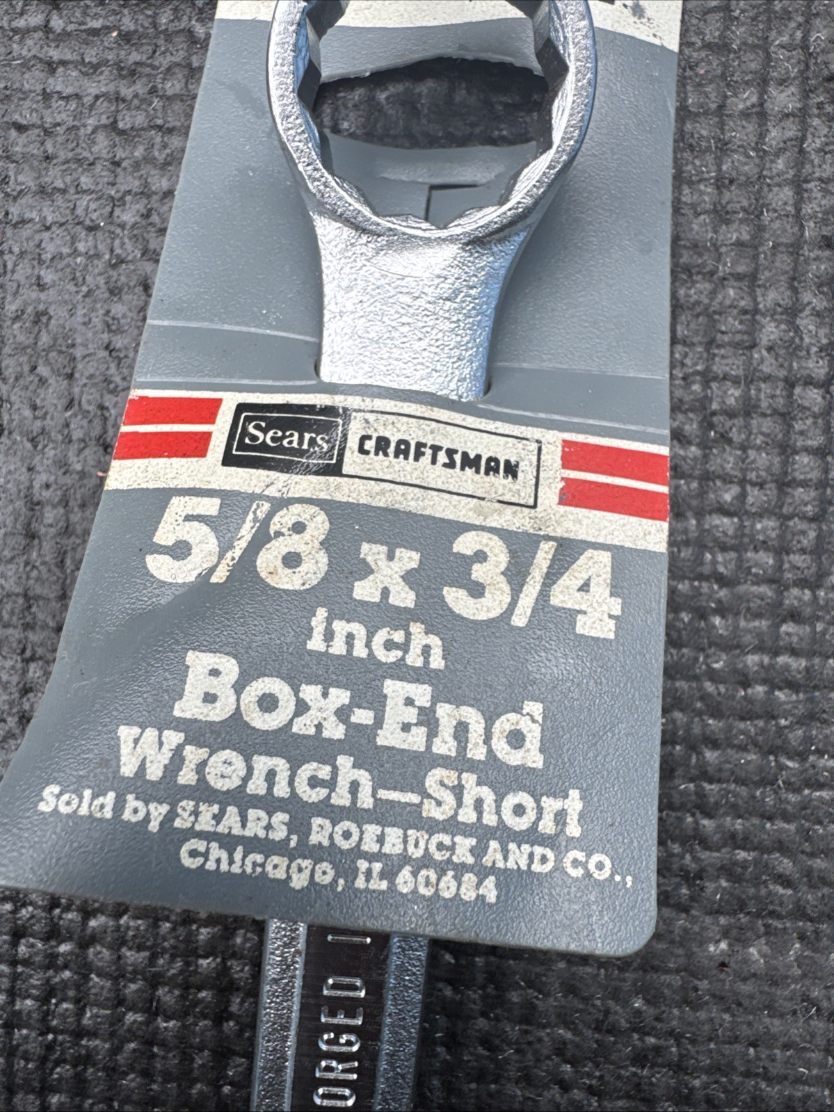 Sears Craftsman USA 43865 5/8 X 3/4 In SAE Stubby 12 Point Box Wrench Nos