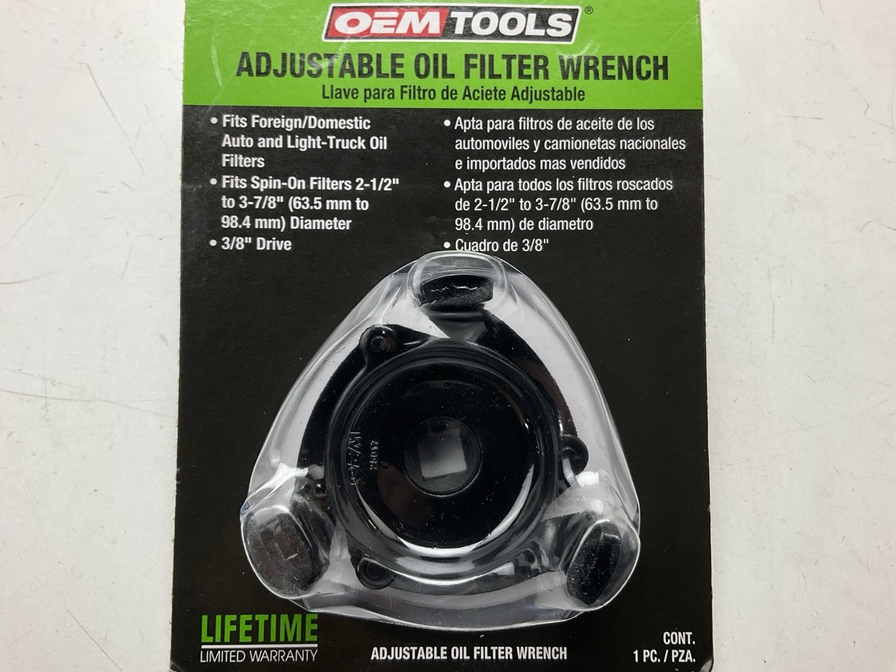 OEM Tools 25017 Adjustable Spin-On Oil Filter Wrench, 3-Legged 2-1/2″ X 3-7/8″