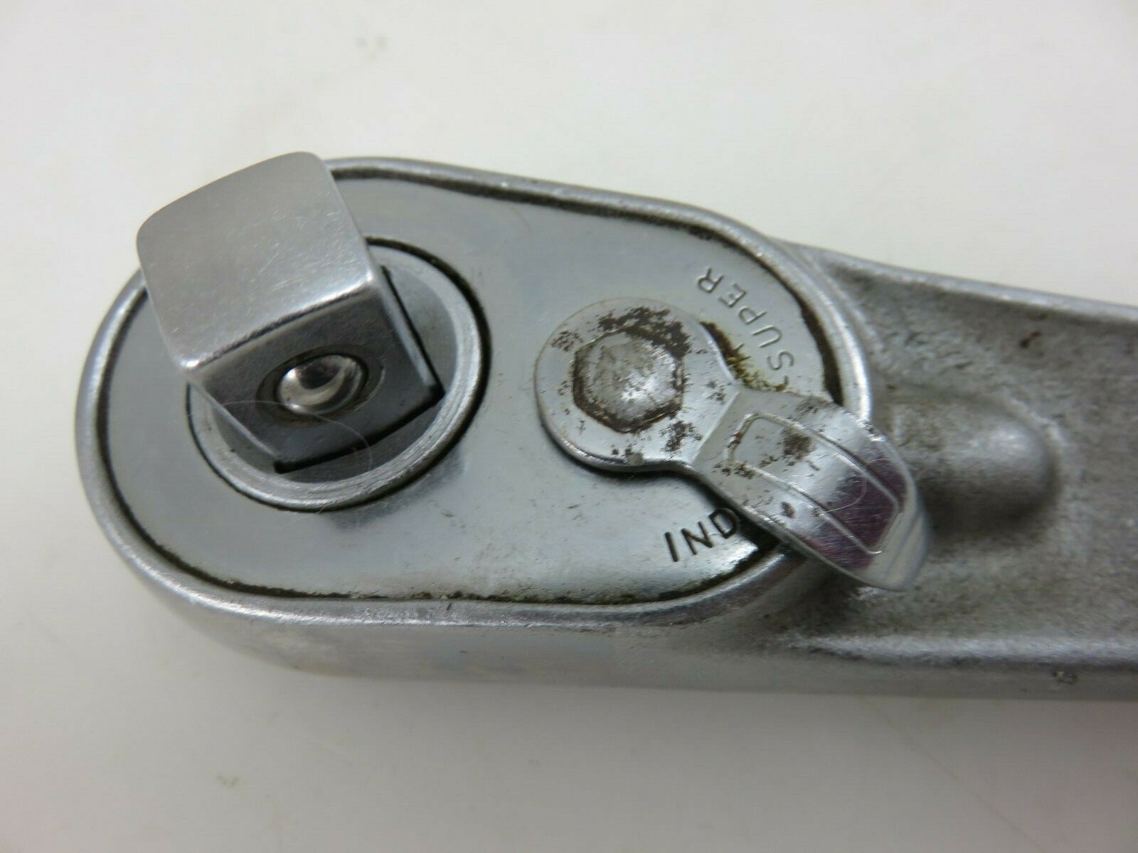 Indestro Super 3202R 1/2″ Dr. Push-Thru Drive Ratchet 9.25″ Long Vintage USA