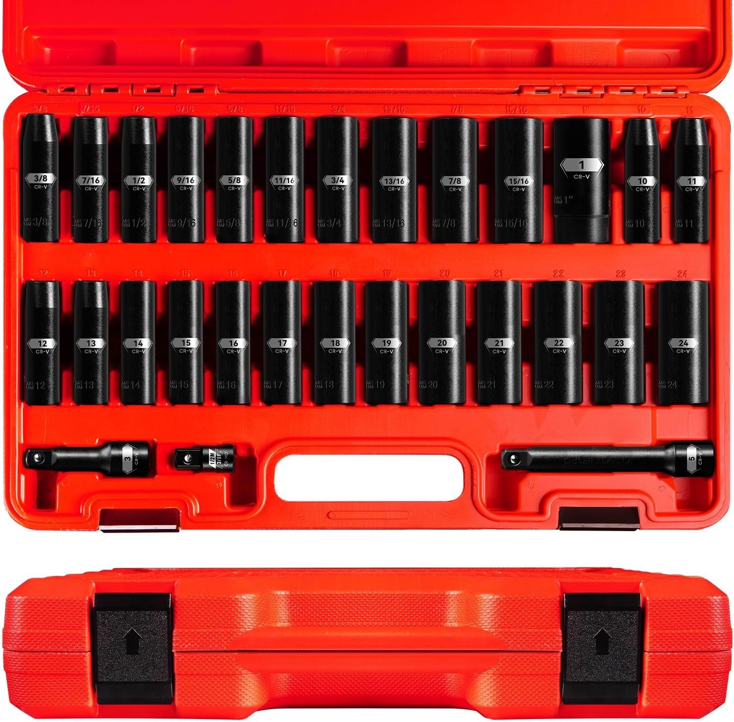 29-Piece 1/2″ Drive Impact Socket Set – Chrome Vanadium Steel Excellence