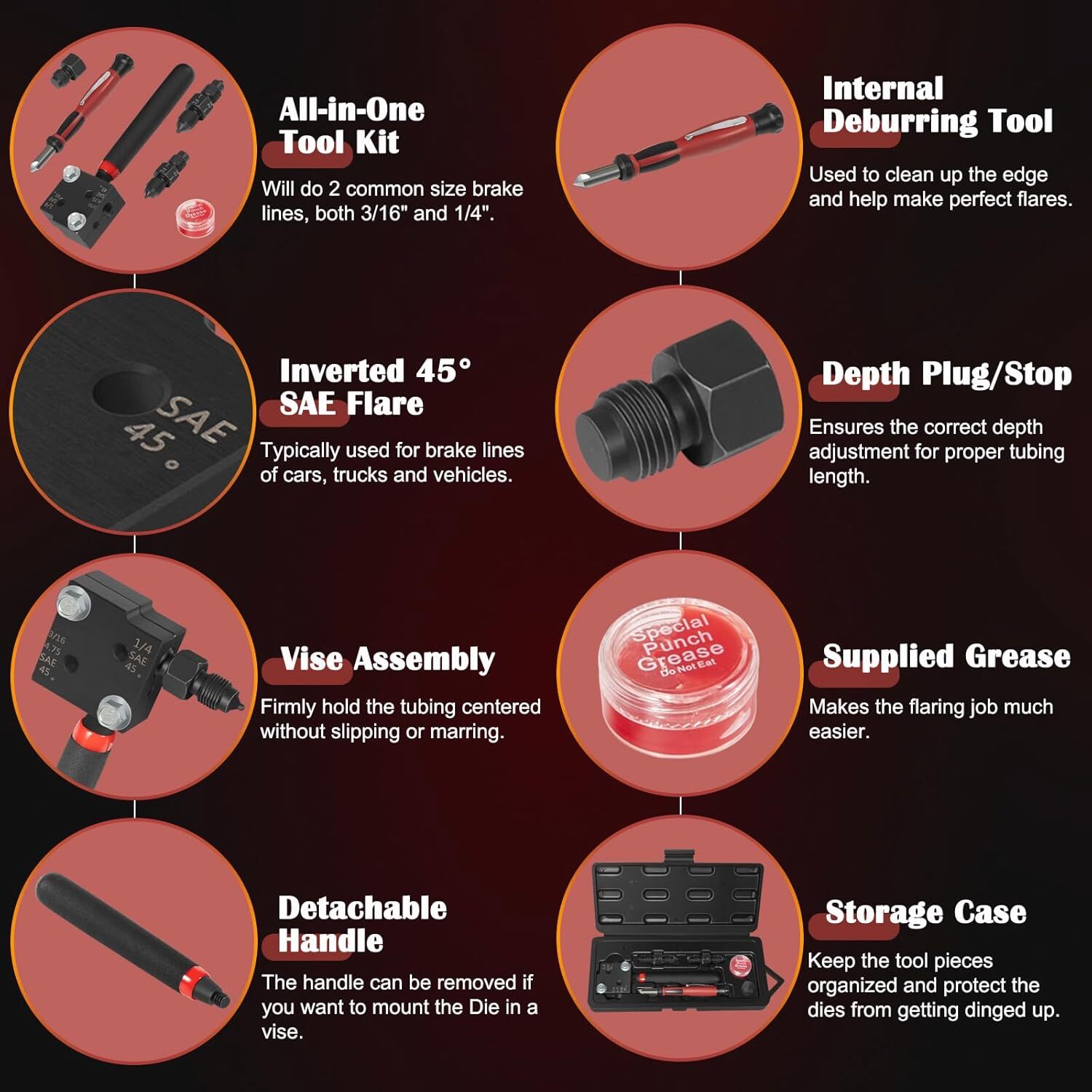 33260 Single/Double Flaring Tool Kit For 3/16″ and 1/4″ Tubing on Most Vehicles