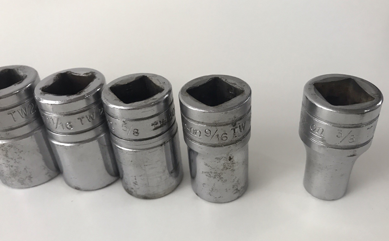 Snap-On 11 Piece 1/2″ Drive 6 Point SAE Flank Socket Set TW121-TW361 3/8”-1 1/8”