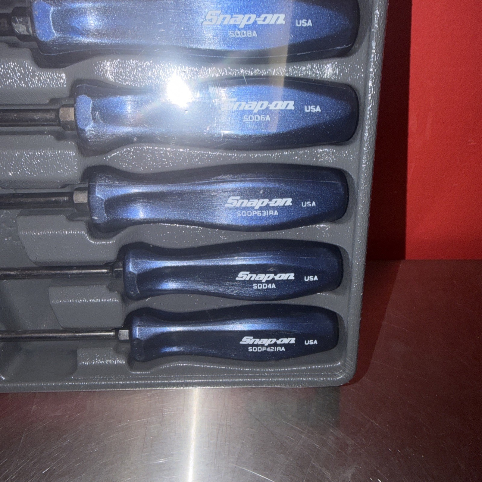 SNAP ON TOOLS USA 7Pc PWR BLUE Hard Grip Combination Screwdriver Set SDDX70AMB!