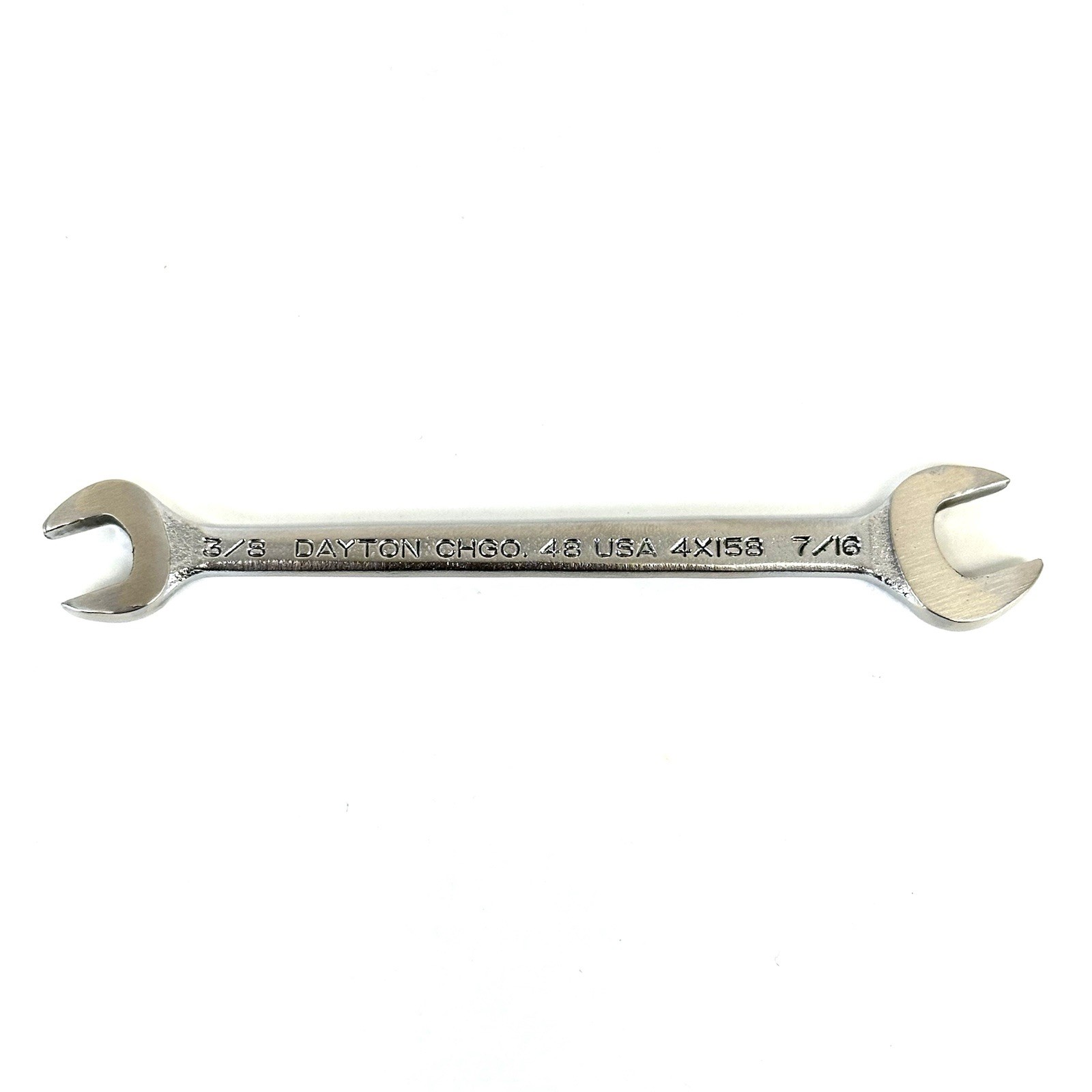 Vintage DAYTON 4X158 3/8×7/16″ Double Open End Wrench – USA