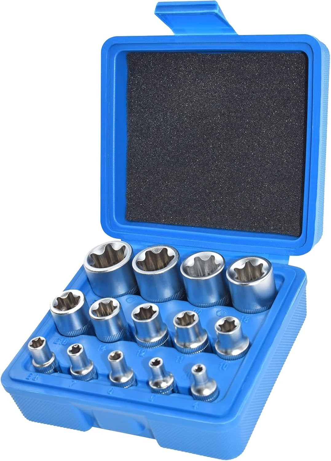 E-Torx Socket Set, 14 Piece Female E-Torx Star Socket Set, 1/4″ 3/8″ 1/2″ Dri…
