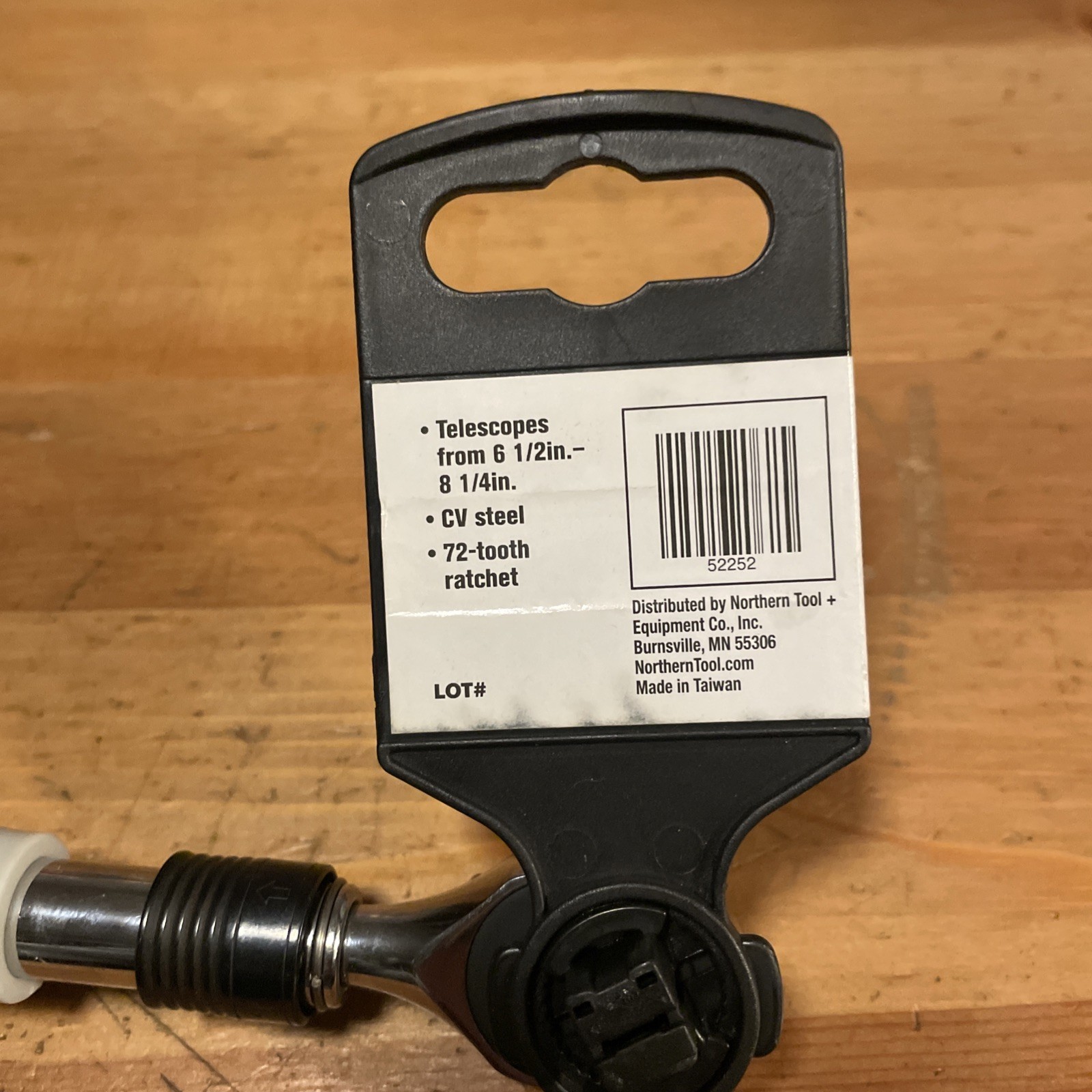 Klutch 1/4” Drive Extendable Ratchet 6-1/2” To 8-1/4” 72 Tooth 52252
