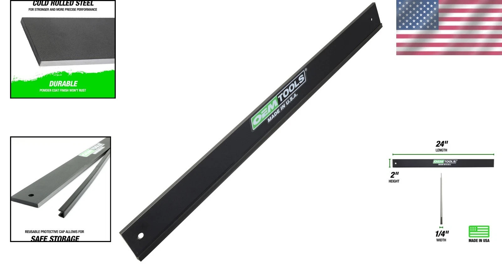 Straight Edge Ruler Engine Block Cylinder Head Inspection Guide Layout Tool 24″