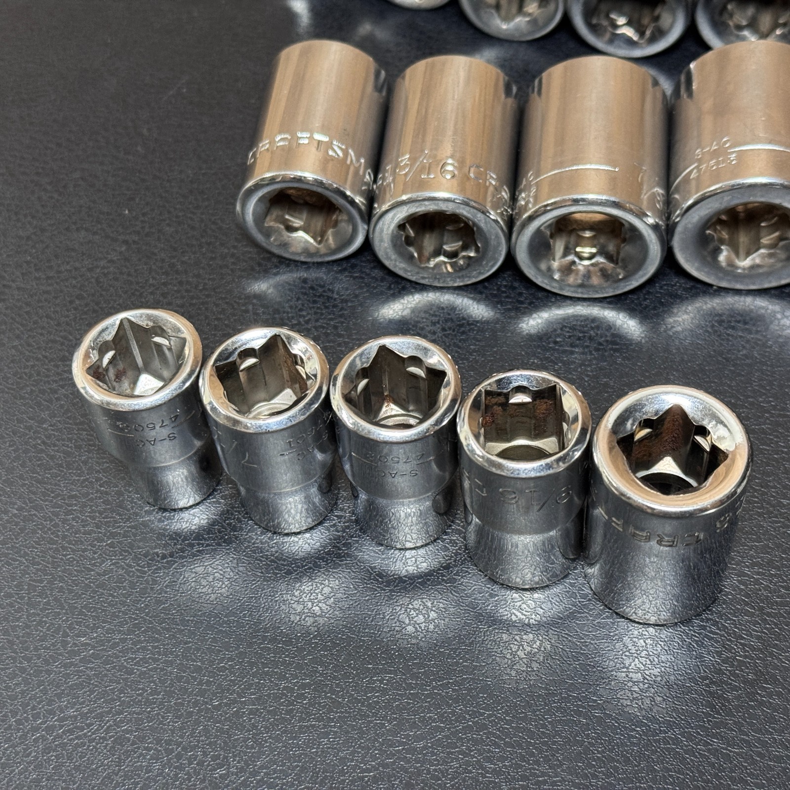 Craftsman S-AC 1/2 Drive Metric & SAE Socket Set STD Deep w/ Ratchet 44809 —40pc
