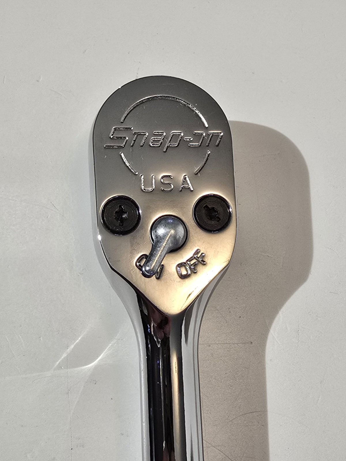 Snap-on Tools USA NEW STYLE 1/2″ Drive Dual 80 Tooth Chrome Handle Ratchet S80A