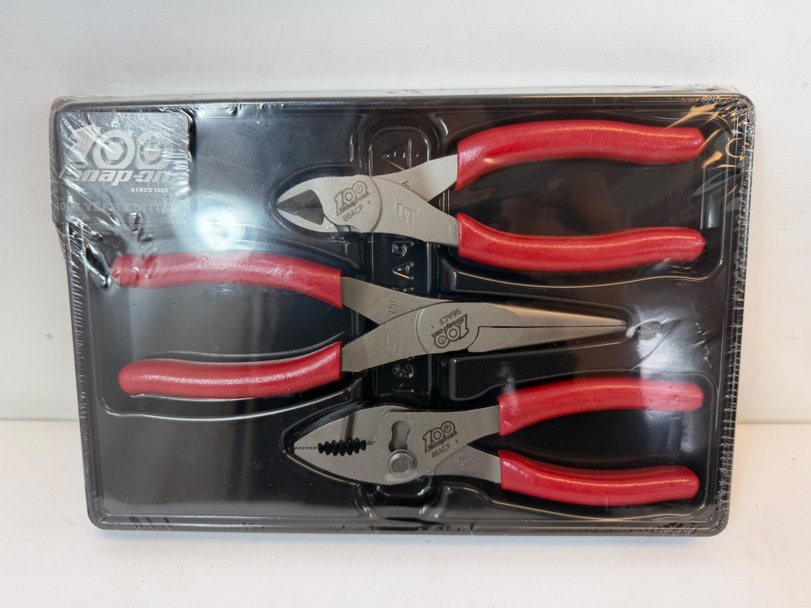 NEW Snap On Tools 100th Anniversary – Red 3Pc Pliers PL306ACF100MR- NEW