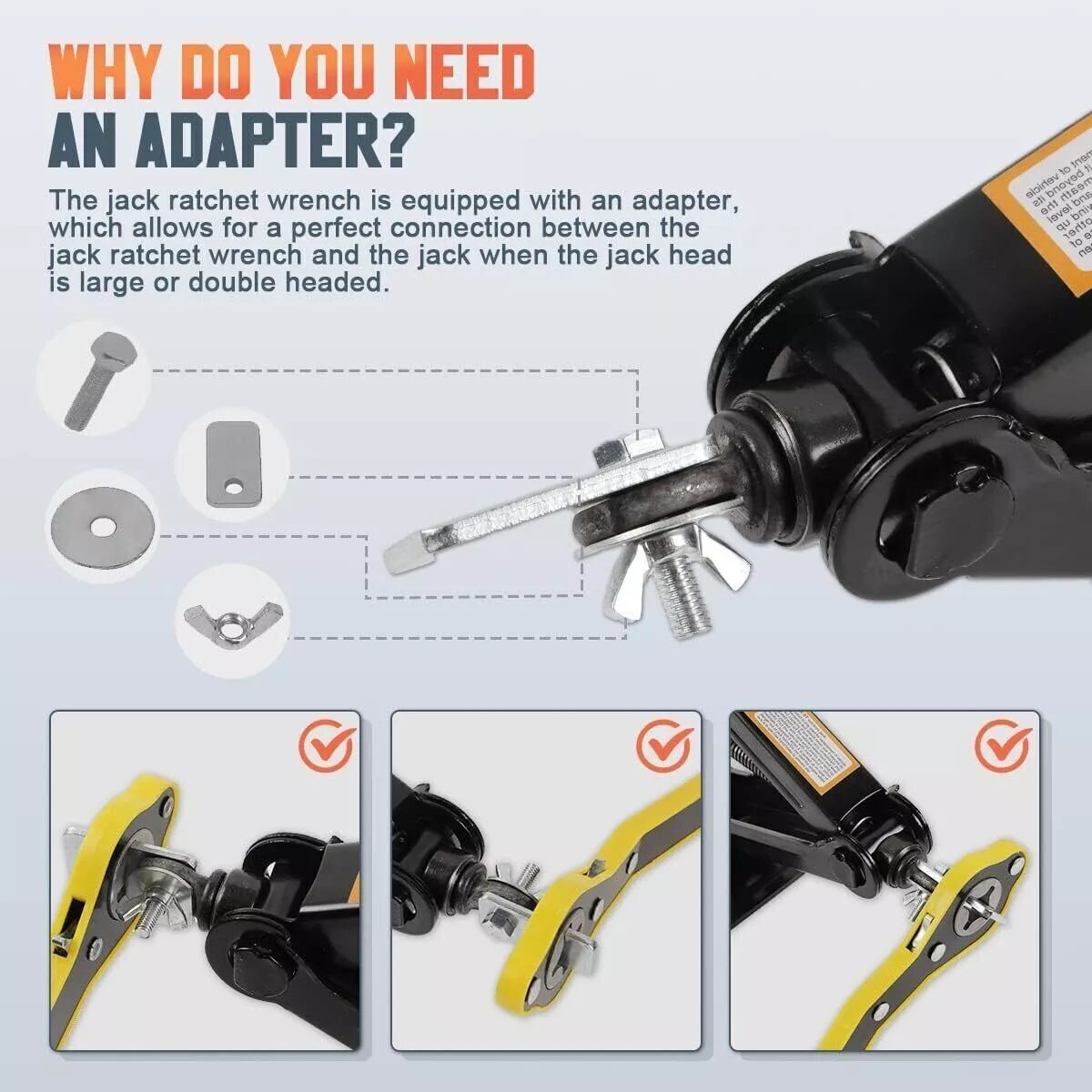 Car Scrissor Jack Ratchet Wrench Garage Tire Wheel Lug Repair Tool Labor-Saving