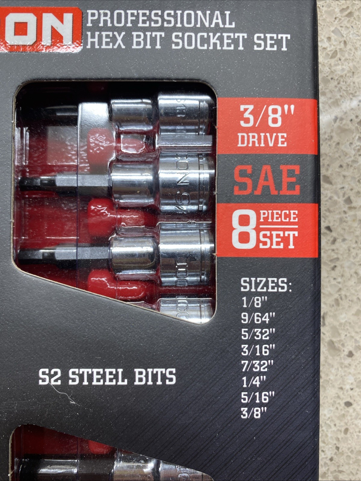 NEW ICON 3/8” in Drive SAE Professional Hex Bit Socket Set 8-Piece S2HS-8 59742