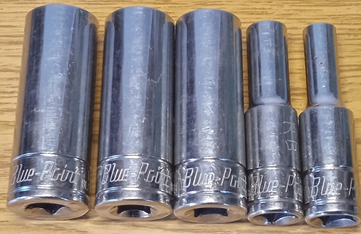 Blue-Point 3/8″ Deep Socket Lot of 5 BLPLM38 18mm-17mm-16mm-9mm-7mm