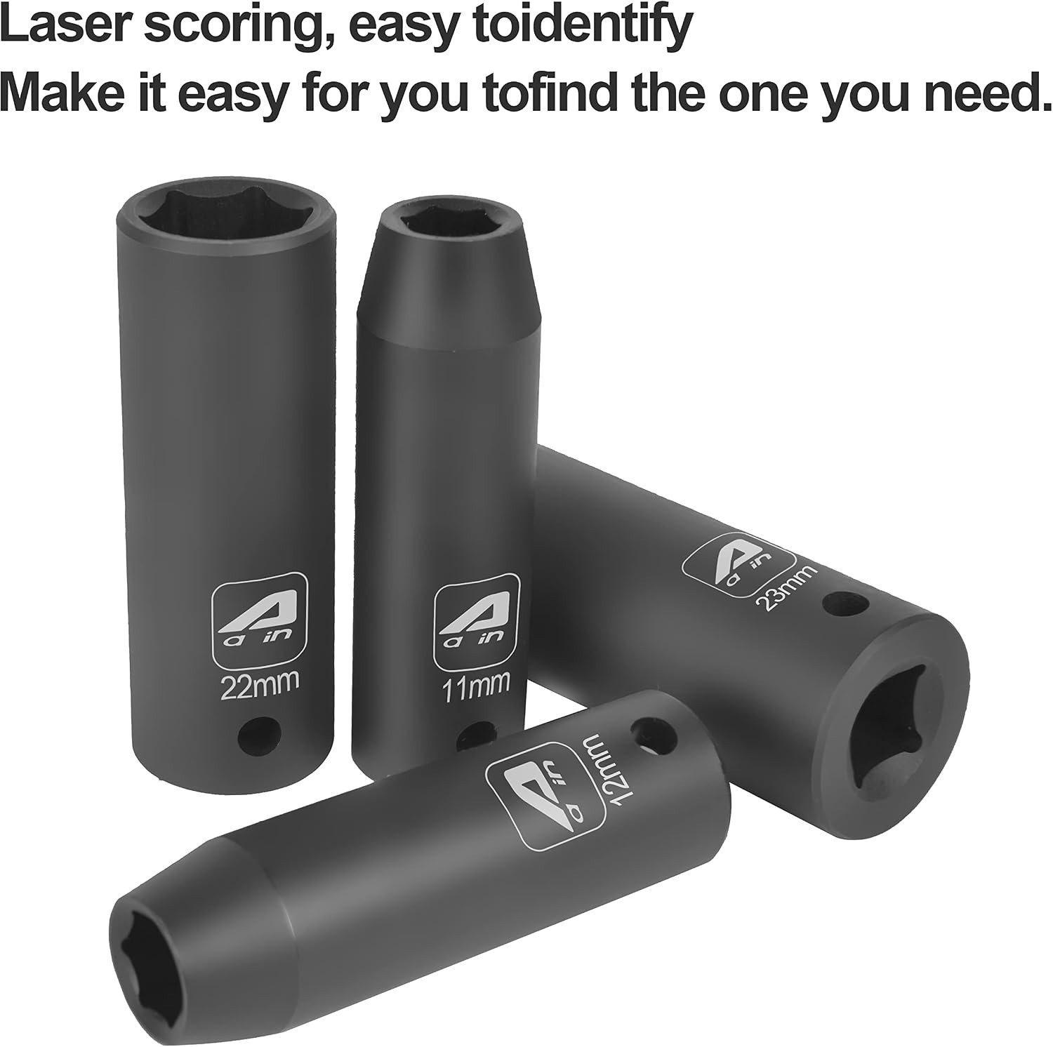 15-Piece 1/2″ Drive Metric Impact Socket Set