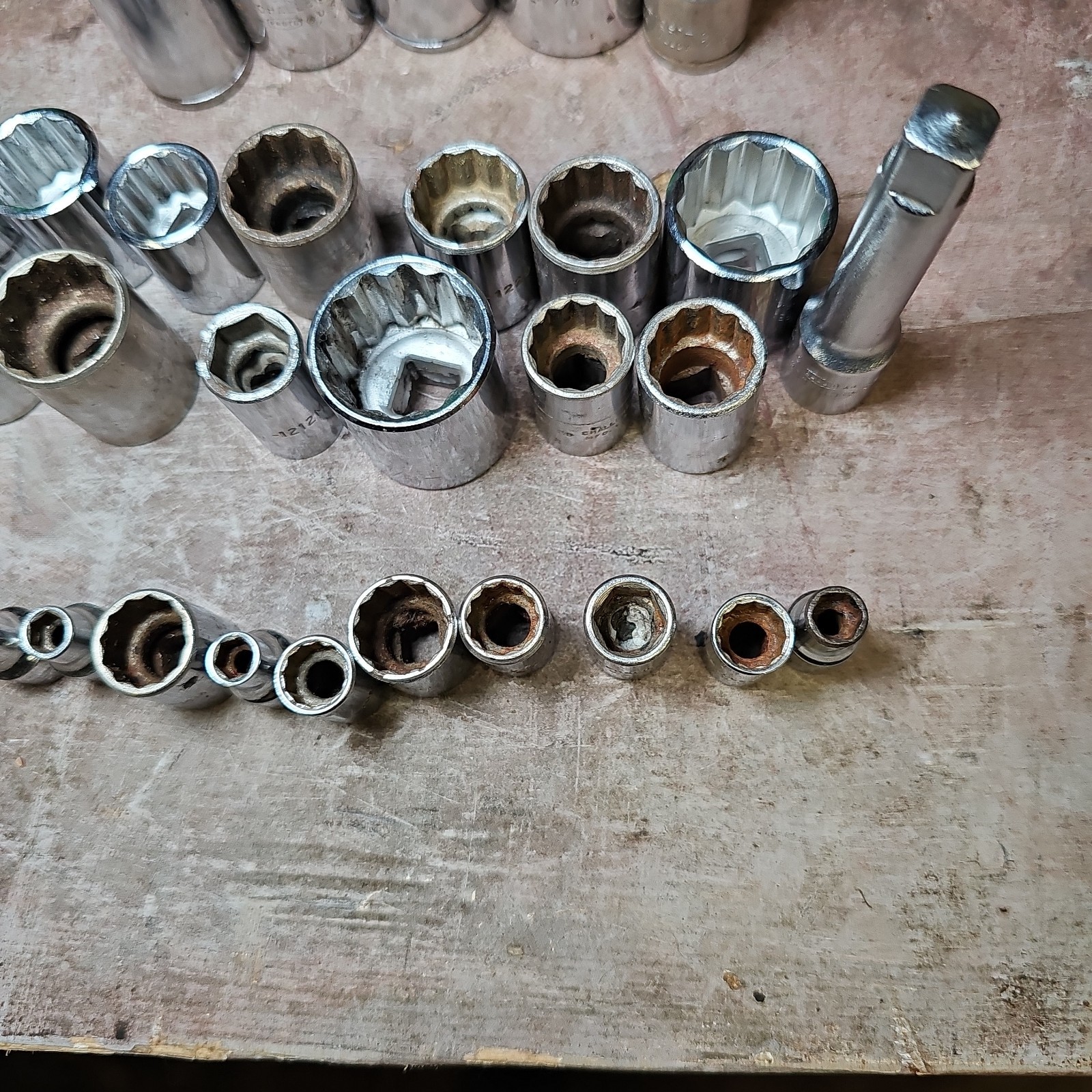 31-Pc Proto & Challenger USA Socket Lot Mixed Sizes 1/4” 3/8” 1/2” Drive