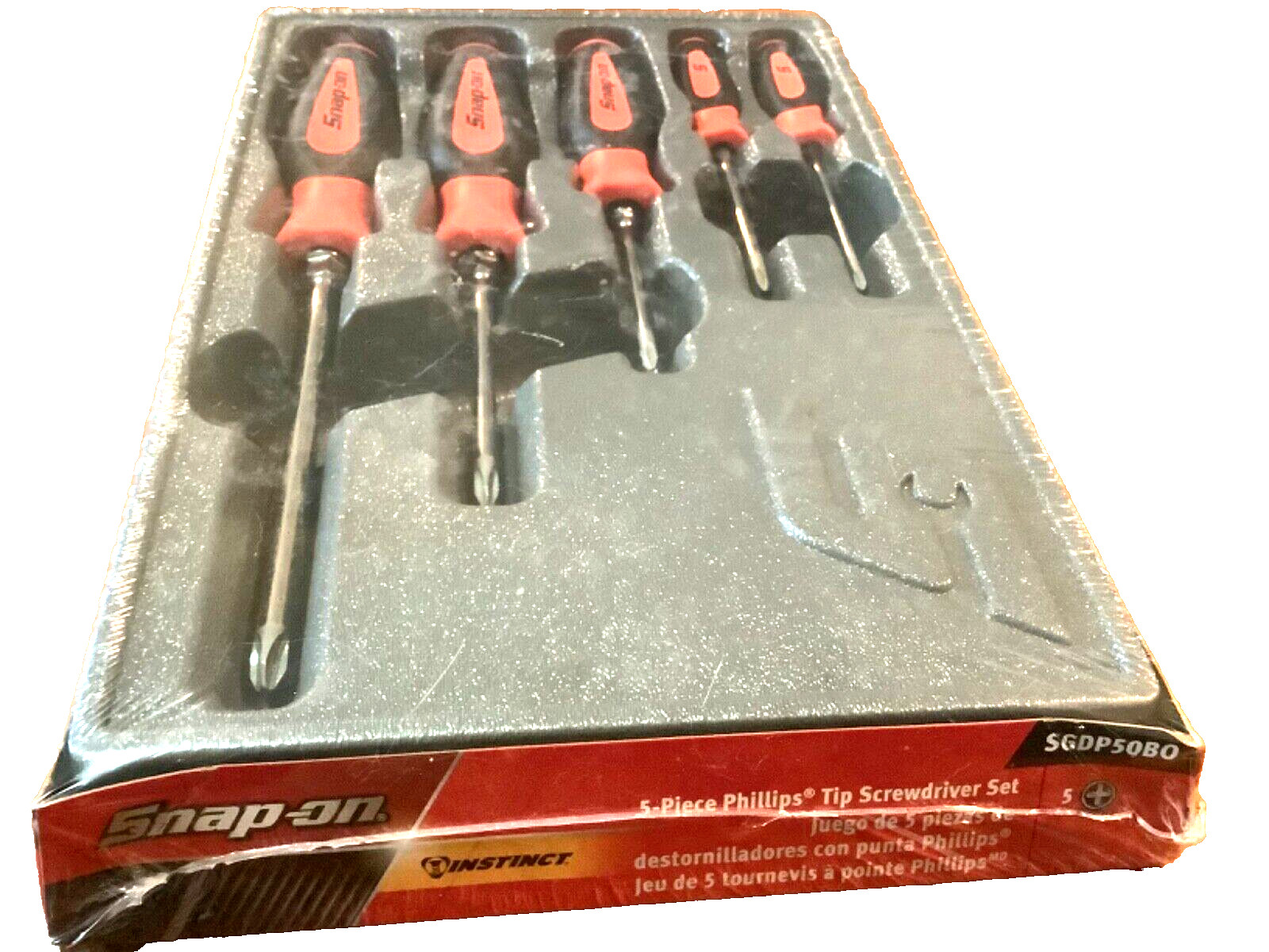 New Snap-on™ 5-piece Orange Soft Grip Phillips Screwdriver Set SGDP50BO Sealed