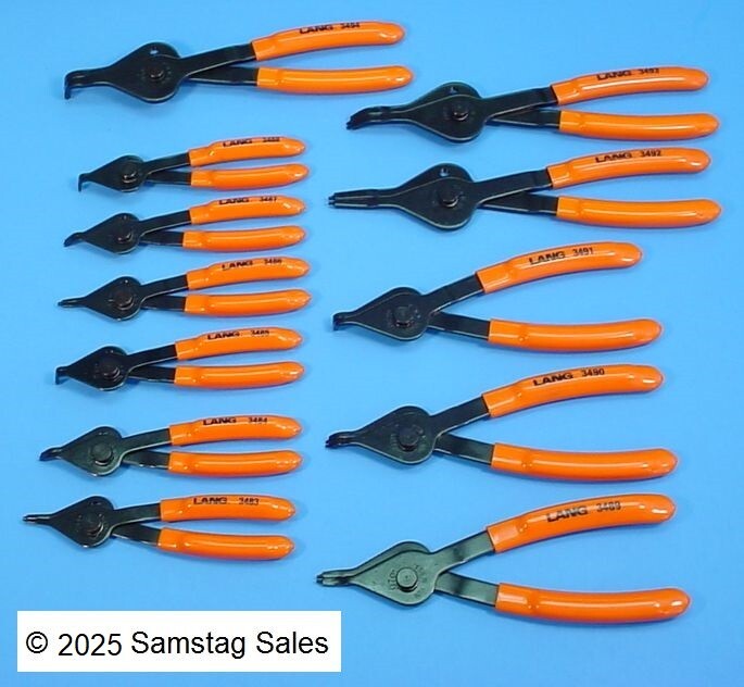 Lang 3495 Snap Ring Plier Set of 12 Tools Made in USA