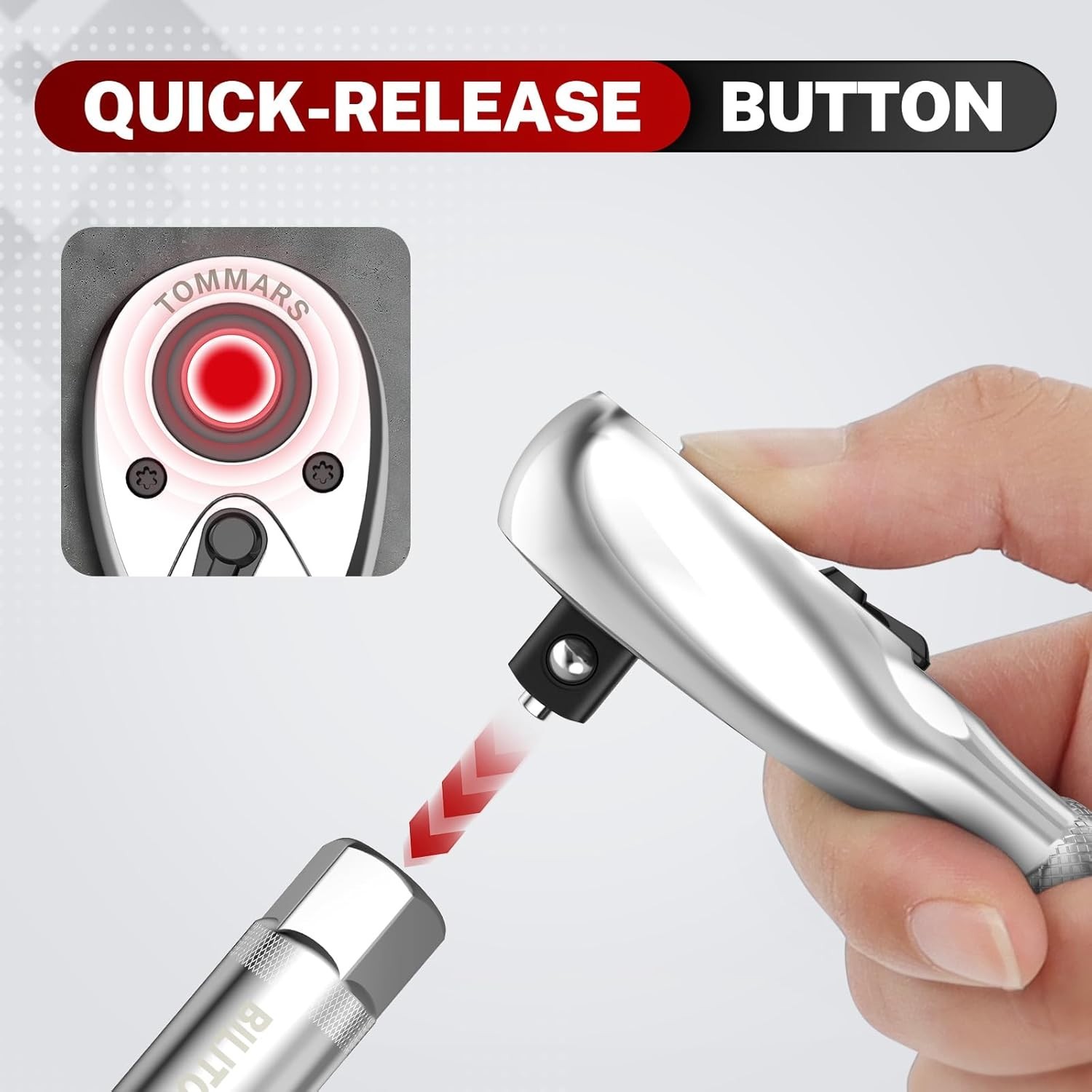 Stubby Ratchet Set 1/4 3/8 1/2 Drive Ratchet Handle Wrench 72-Tooth Quick