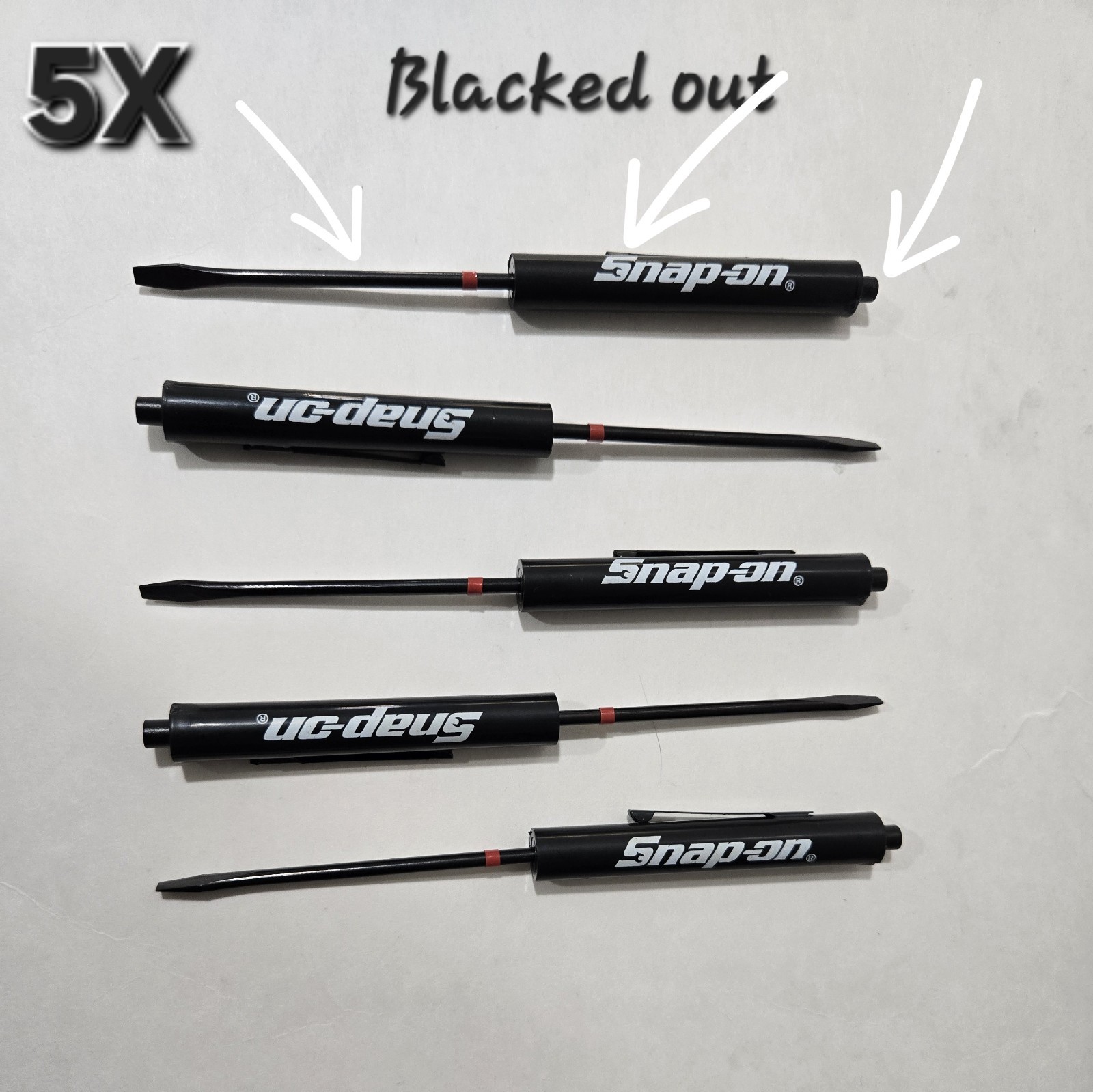 5 Snap on tools Special Edition pocket screwdrivers BLACK PROMO Blacked Out+gift