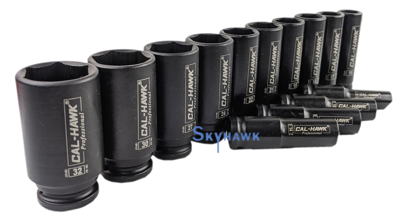 14Pc 1/2″Drive Chrome Molybdenum Deep Impact Socket Set – Metric, 6 Point w/Case