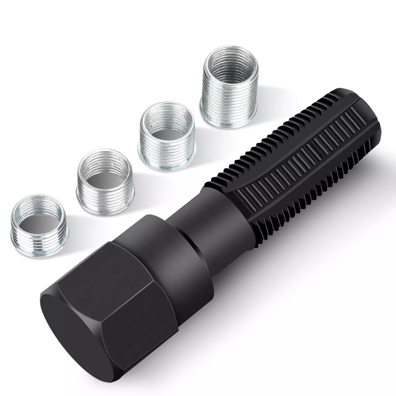 14mm Spark Plug Rethread Thread Repair Kit Helicoil Reamer Tap Tool w/ 4 Inserts