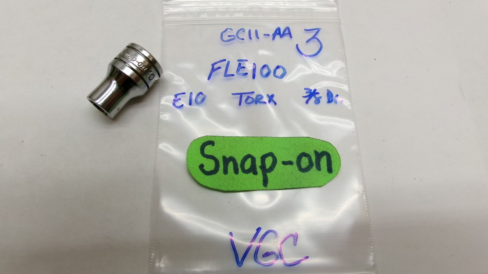 Snap-on tools FLE100 – E10 Inverted Torx, 3/8” drive Shallow Socket USA Nice!