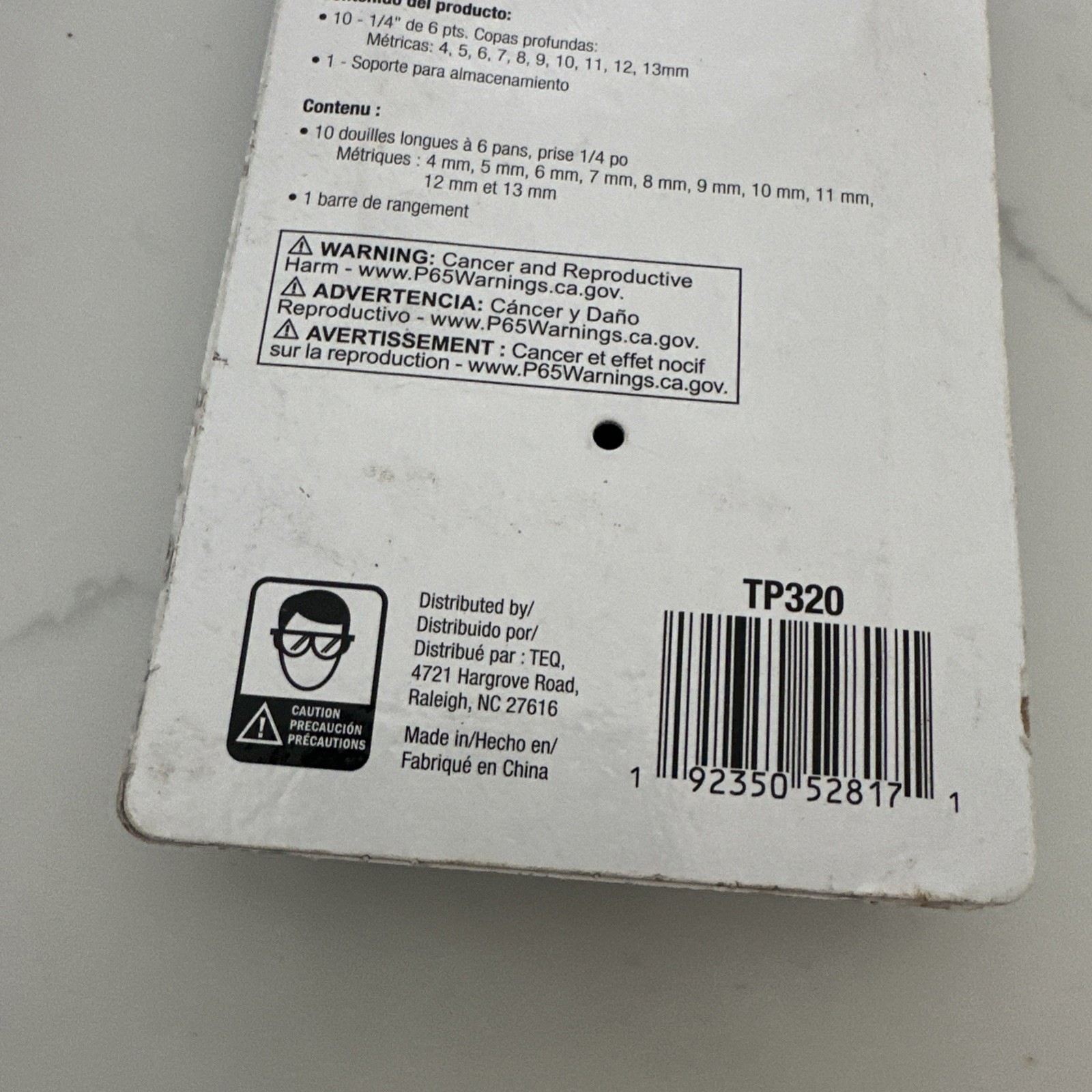 TEQ Correct Pro TP320 10 Pc. Deep Socket Set 1/4″ Drive Socket 4-13mm Metric New