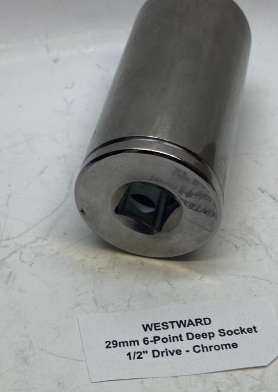 WESTWARD 29mm 6-Point Deep Socket – 1/2″ Drive – Chrome – Prepaid Shipping