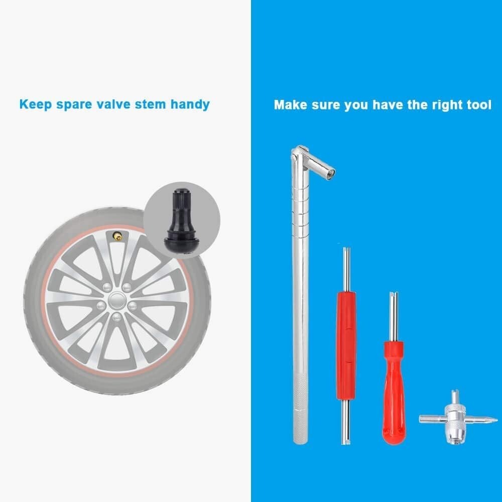 Complete Valve Stem Installer Tool Kit – Durable Rubber for Passenger Cars