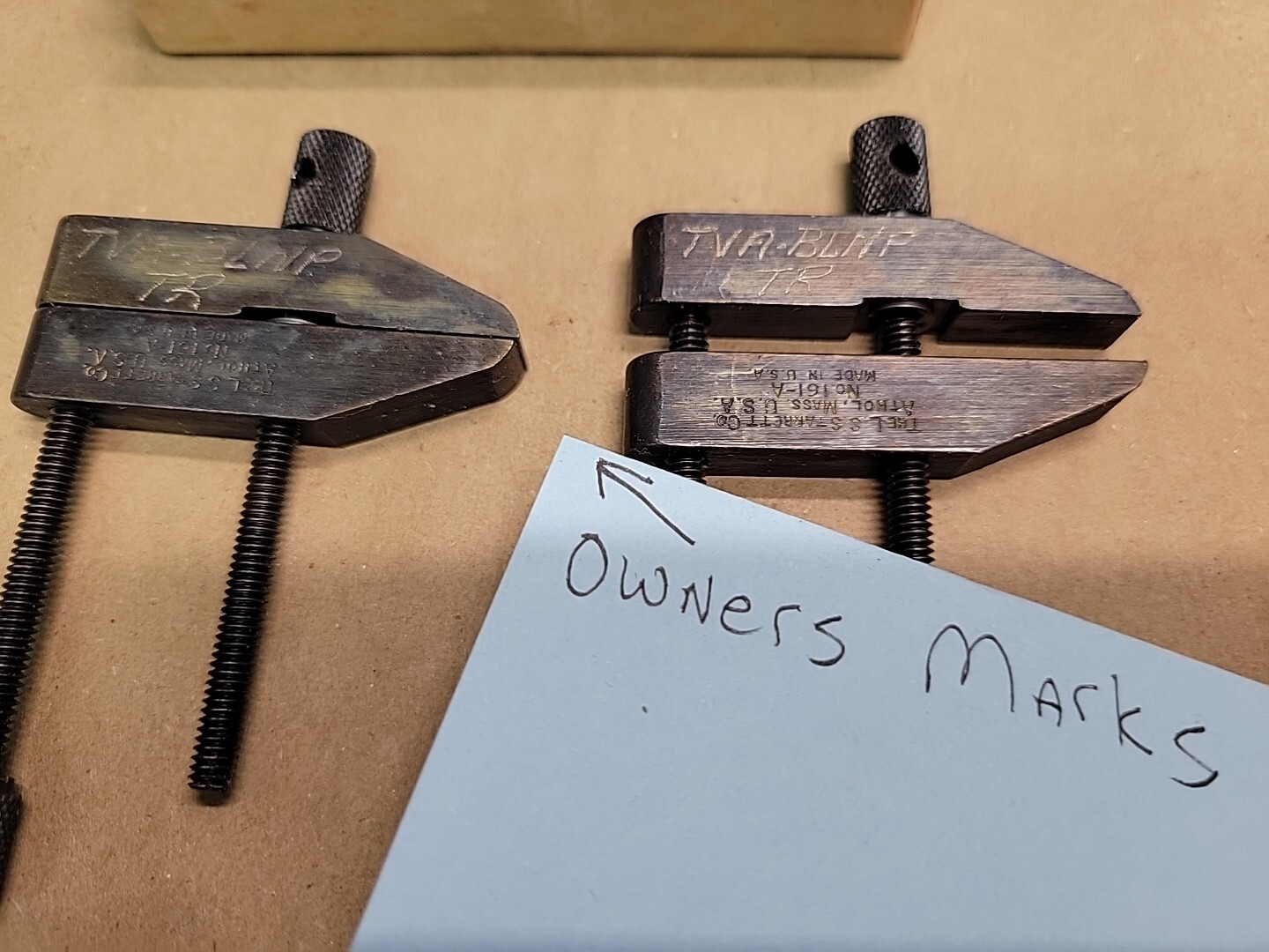 L. S. Starrett Machinist Parallel Clamp Set No. 161-A (2 Clamps) NOS w Marks