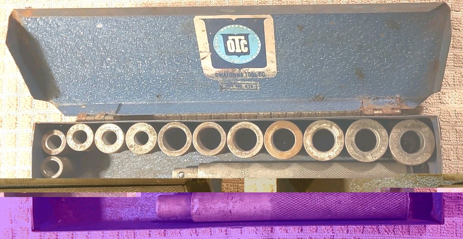 Vintage OTC 818 Bushing Driver Set Metal Tool Box Owatonna Tool Co USA MADE