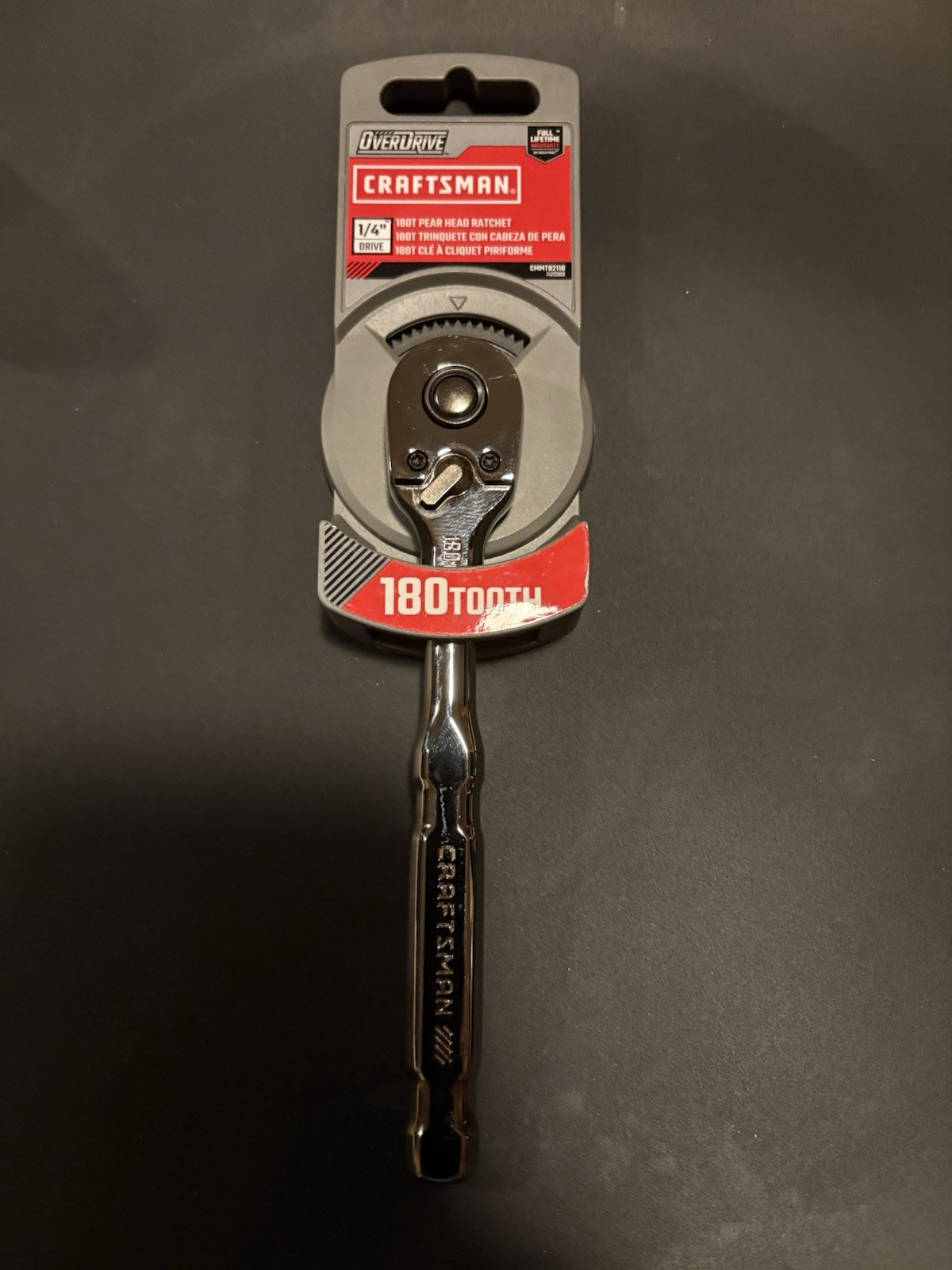 Craftsman Overdrive 1/4″ Drive 180T Pear Head Ratchet CMMT82110
