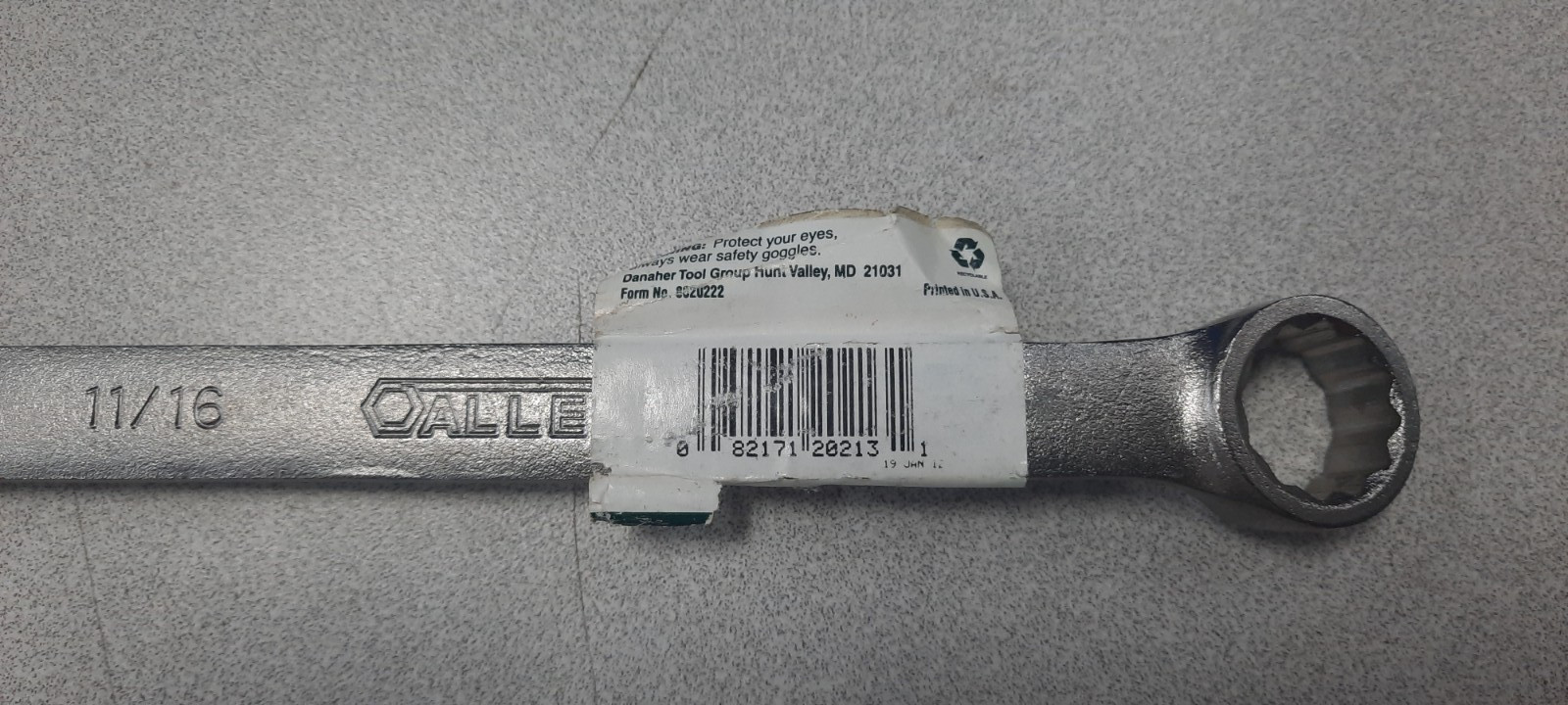 ALLEN 11/16-in Combination Wrench 12-Point 20213 Made in USA NOS