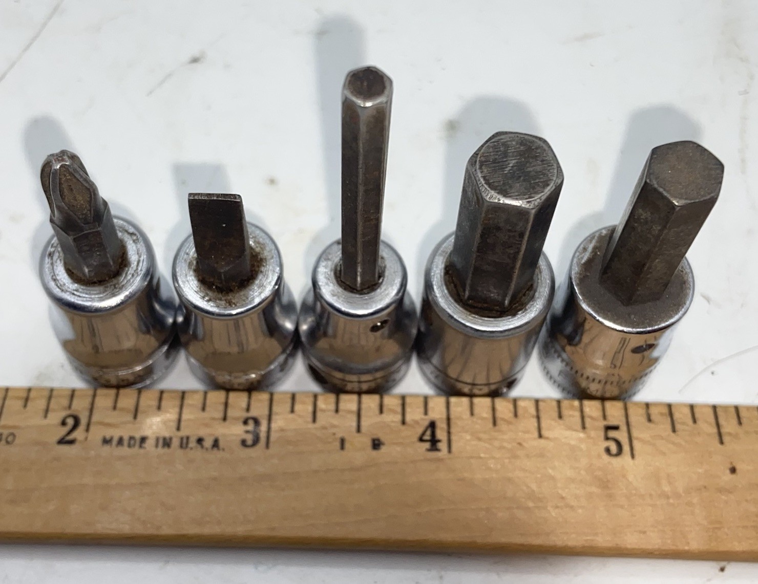 Snap-on 3/8” Drive Bit Socket Set Phillips Slotted Hex USA *Lot Of 5*