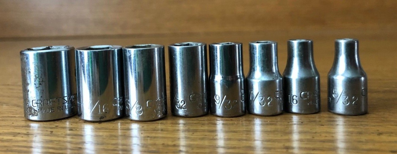 CRAFTSMAN 1/4″ DR 6 POINT Socket -G- 43499 1/2″ – 43481 5/32″ You Choose