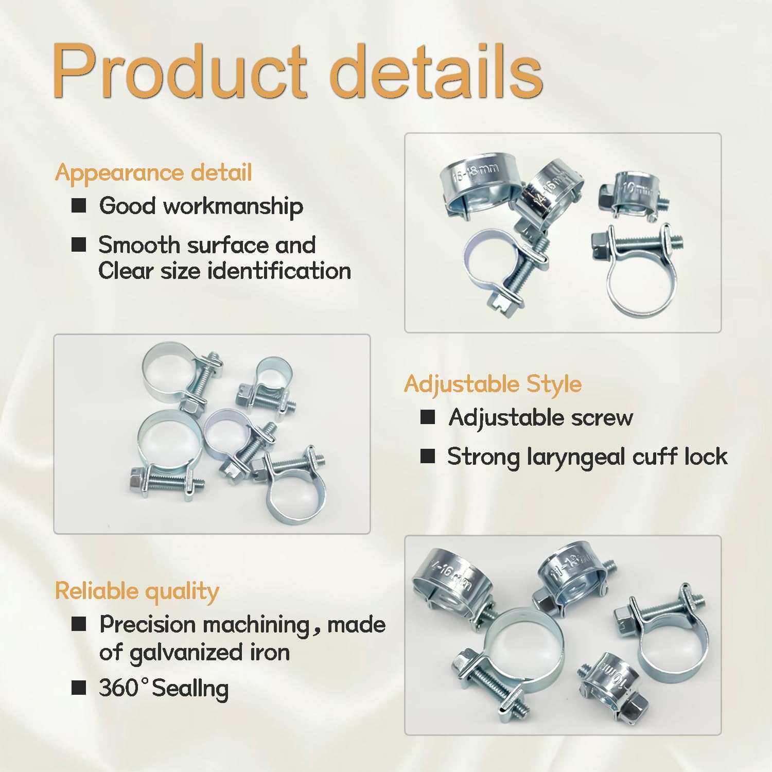 zDwfDc 12PCS 16-18mm Fuel Line Clips 5/8″-23/32″ 5/8″-23/32″（16-18mm）, Silver
