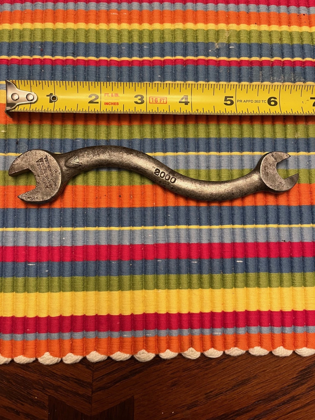 Vintage Billings & Spencer Co. Open End S-Curved Wrench # 2000 1/4OC X 3/16OC
