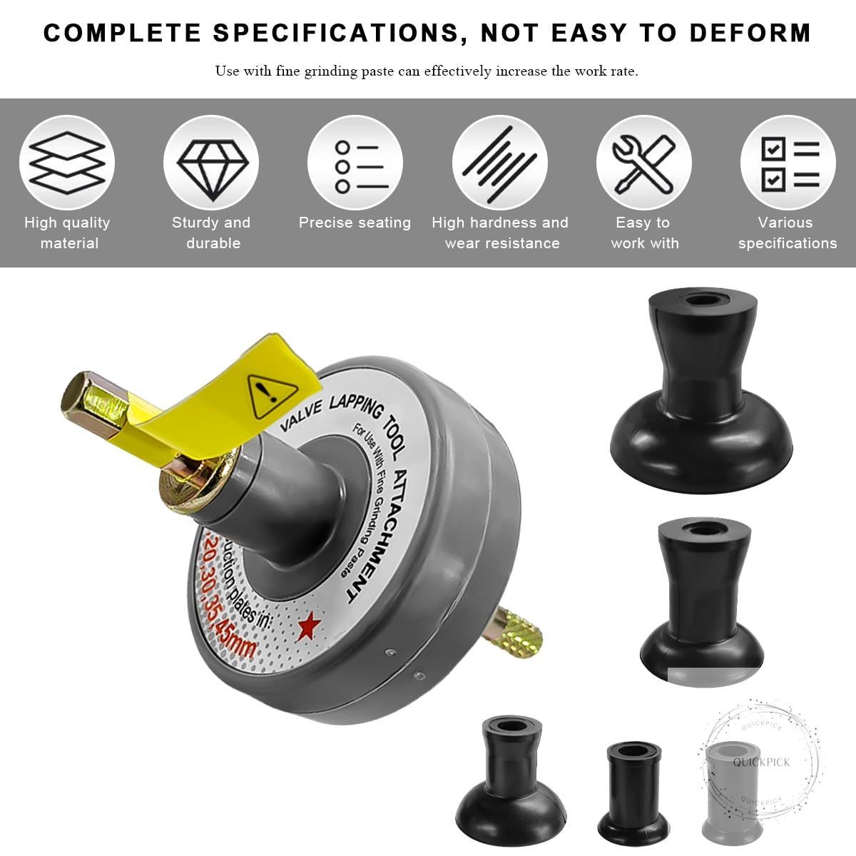 Valve Lapping Tool, Small Engine Valve Lapping Kit with 5 Suction Plates 1000rpm