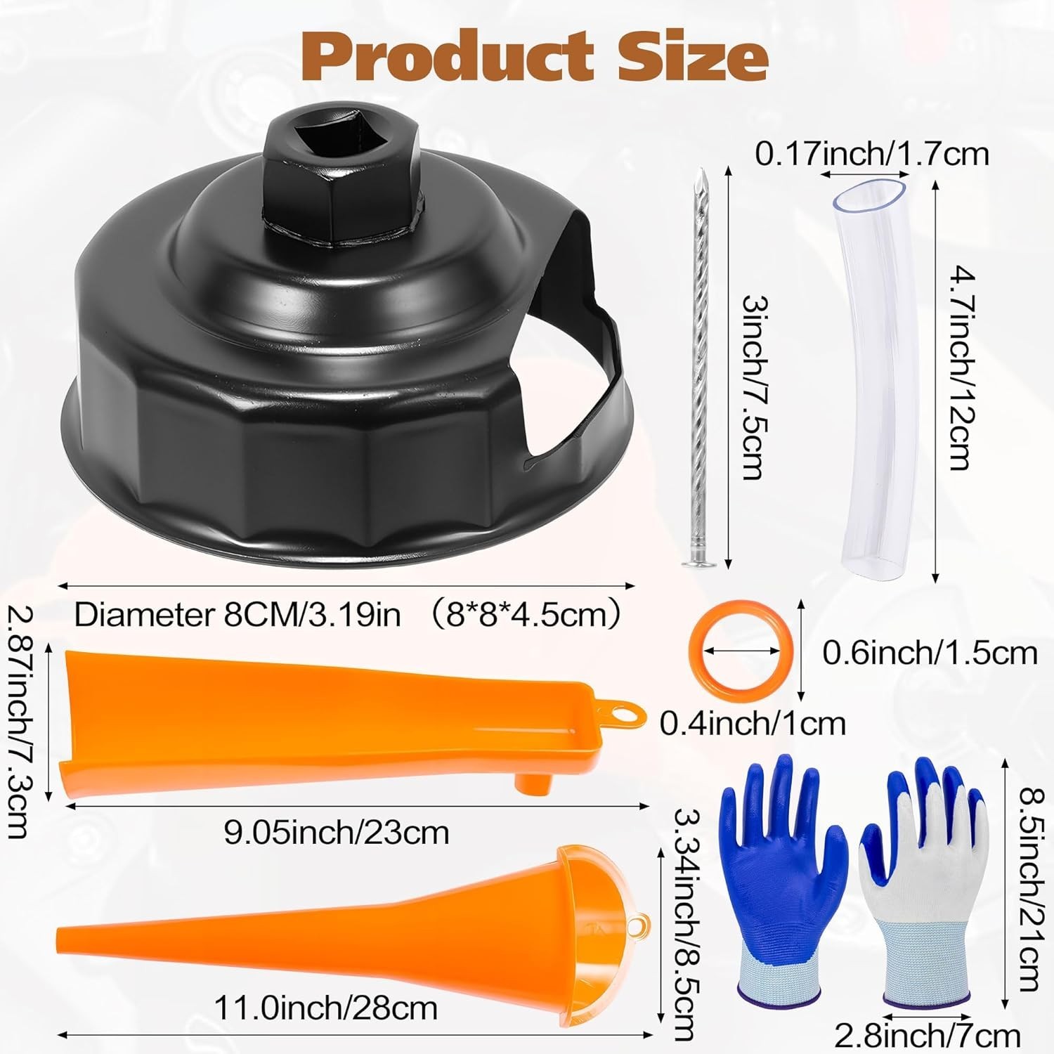 Oil Change Kit Tool for Harley Filter Wrench Funnels Set Drain Plug O-Ring