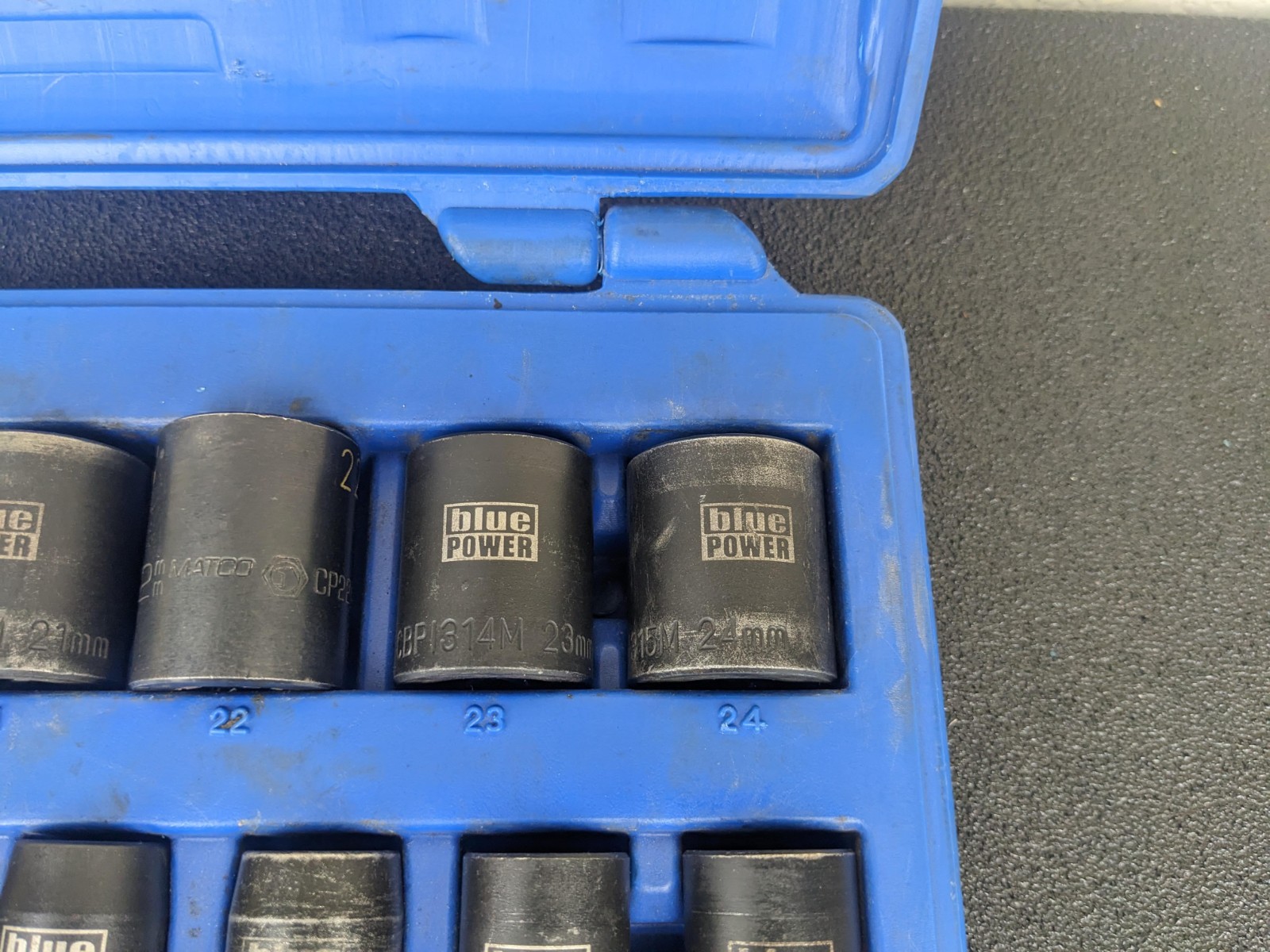 #bn386 Cornwell Blue Power CBPI3M 15pc Metric 1/2″ Driver Socket Set 10-24mm